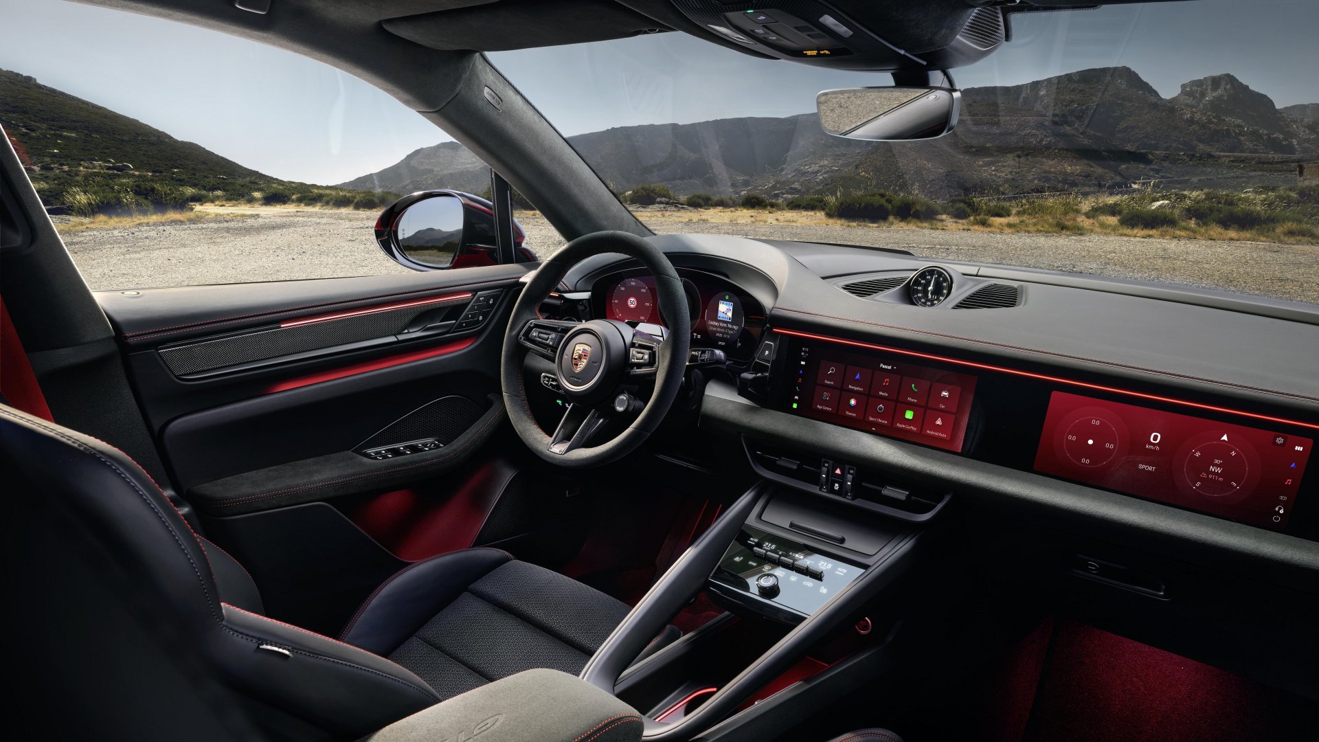 Electric Porsche Macan GTS 2026 - Interior Driving 