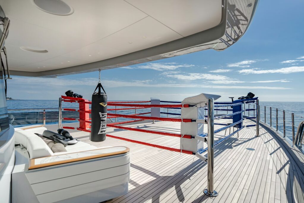 Boxing ring on yacht